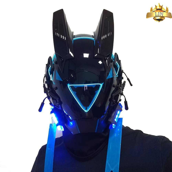 LED треугольная маска с киберпанк элементами для ролевых игр мужских и ...