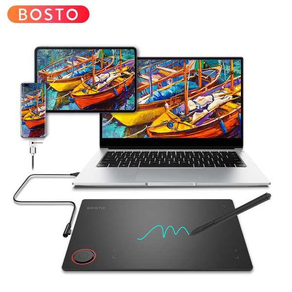 Графический планшет Bosto, Mac OS, iOS, черный купить по низкой цене с ...