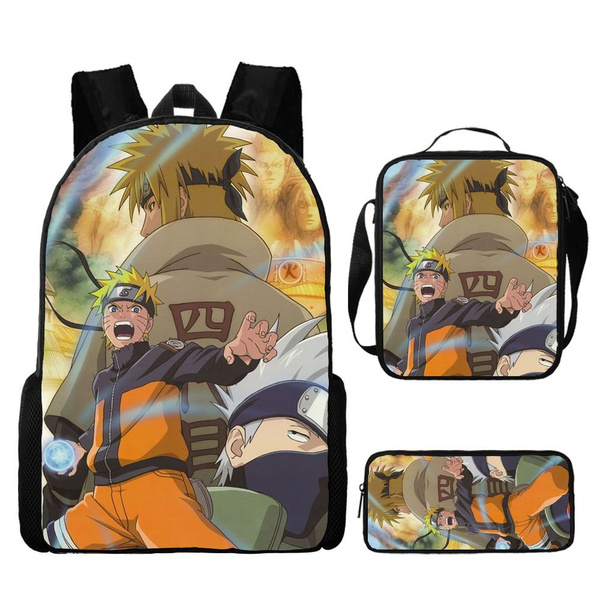 Рюкзак школьный аниме Uzumaki Naruto сумка для обеда пенал комплект для ...