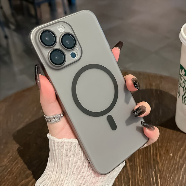Ультратонкий матовый прозрачный магнитный чехол Magsafe для iPhone 15 ...