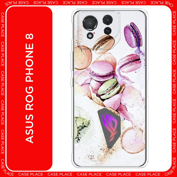 Силиконовый чехол на Asus ROG Phone 8 / Асус Рог Фон 8 Макарони в рожке ...