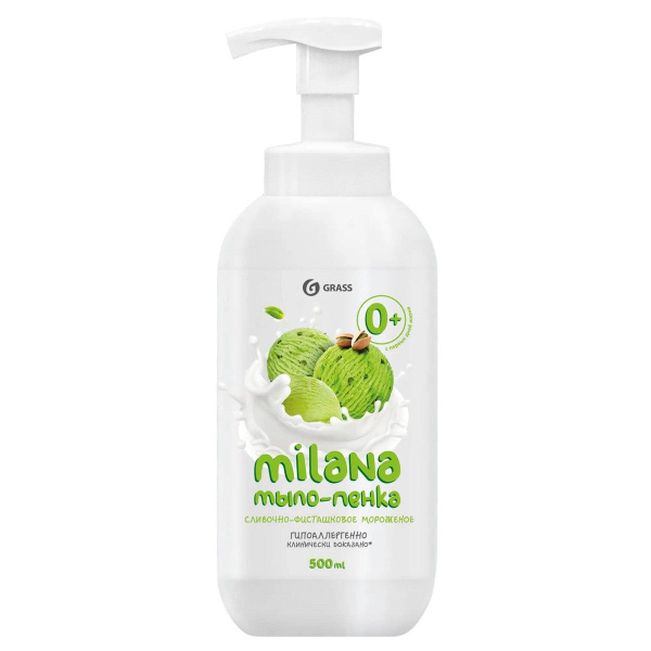 Grass Жидко мыло-пенка Milana Сливочно-фисташковое мороженое, 500 мл ...