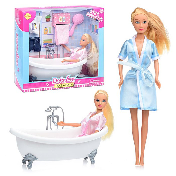 Кукла типа Барби 29см в ванной с аксессуарами, в коробке 8444 Defa Lucy ...