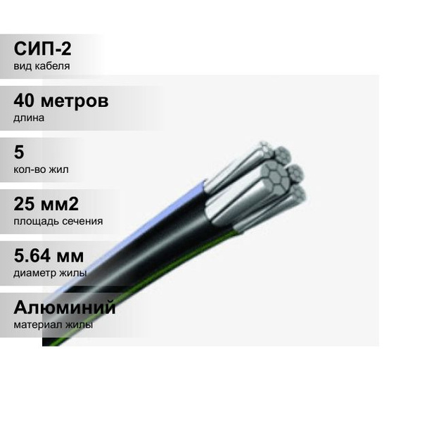 Электрический провод ЭМ-Кабель СИП-2 5 25 мм² - купить по выгодной цене ...