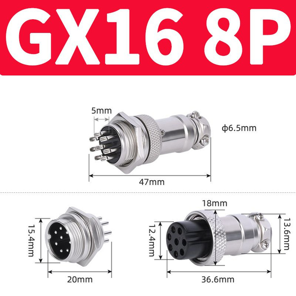 5 комплектов GX16 8PIN штекерные и гнездовые авиационные разъемы ...