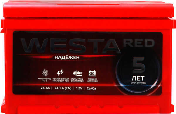 Аккумулятор автомобильный WESTA RED батарея_лента_Обратная (-/+) купить ...