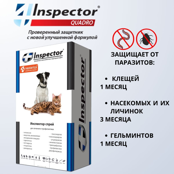 INSPECTOR Инспектор спрей для кошек и собак 100 мл - купить с доставкой ...