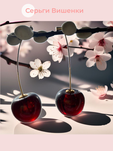 Серьги вишни, серьги в форме вишни, серьги cherry, jojo серьги - купить ...