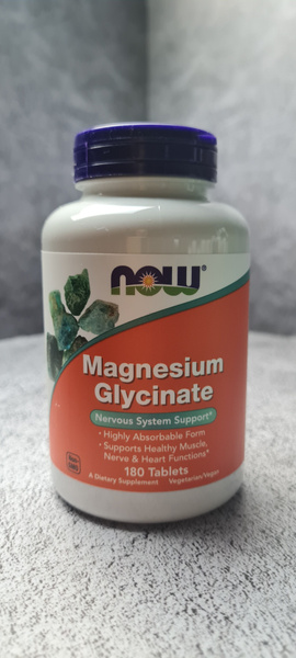 Now Foods Magnesium Glycinate 180 tablets, Нау Фудс Глицинат магния 180 ...