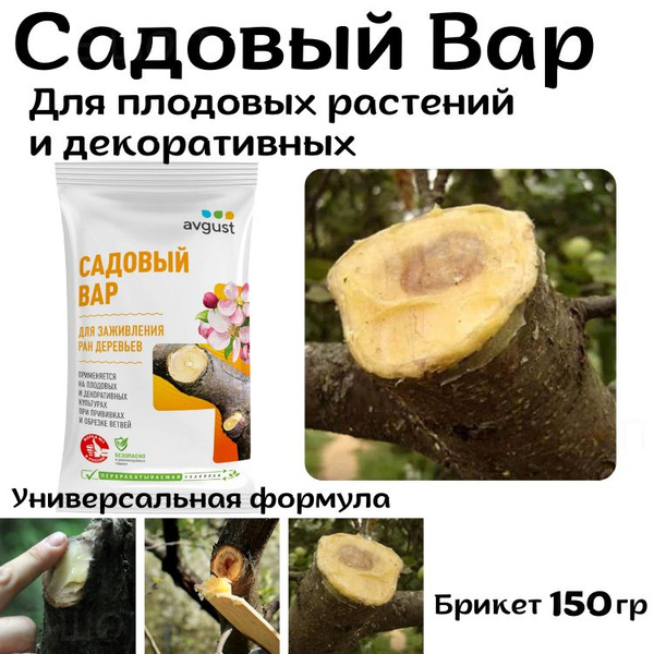 Садовый вар для деревьев август 150 гр. Садовая замазка для заживления ...