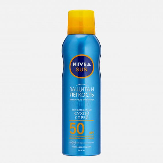 Спрей солнцезащитный NIVEA Защита и Легкость SPF 50+ сухой, 200 мл ...