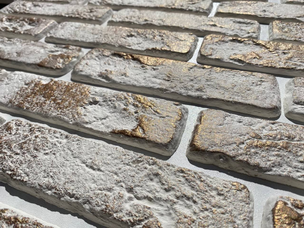 Декоративный гипсовый кирпич Бронза / Гипсовый камень для отделки ...