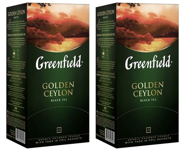Чай черный Greenfield Golden Ceylon 25 пак - 2 штуки - купить с ...