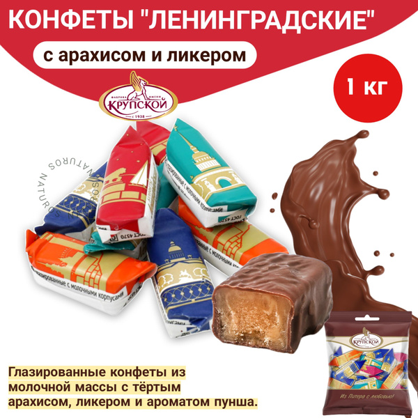 Конфеты Ленинградские, весовые, 1 кг / Фабрика им. Крупской - купить с ...