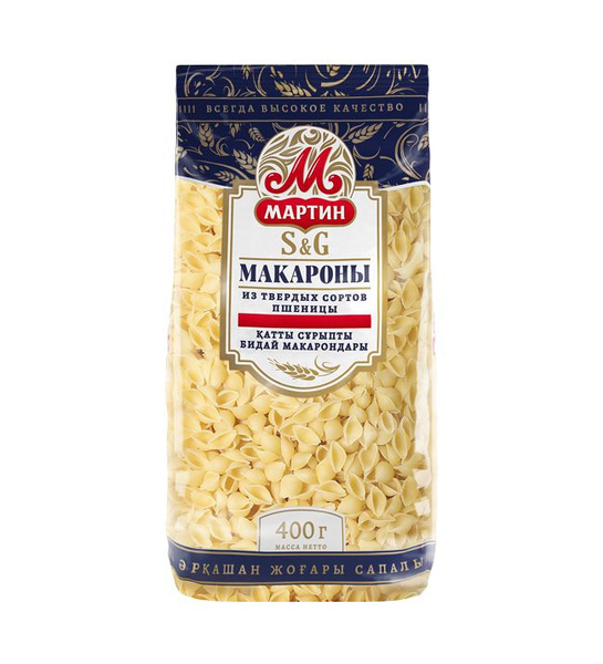 Макароны из твердых сортов пшеницы Мартин ракушки 400 г - купить с ...