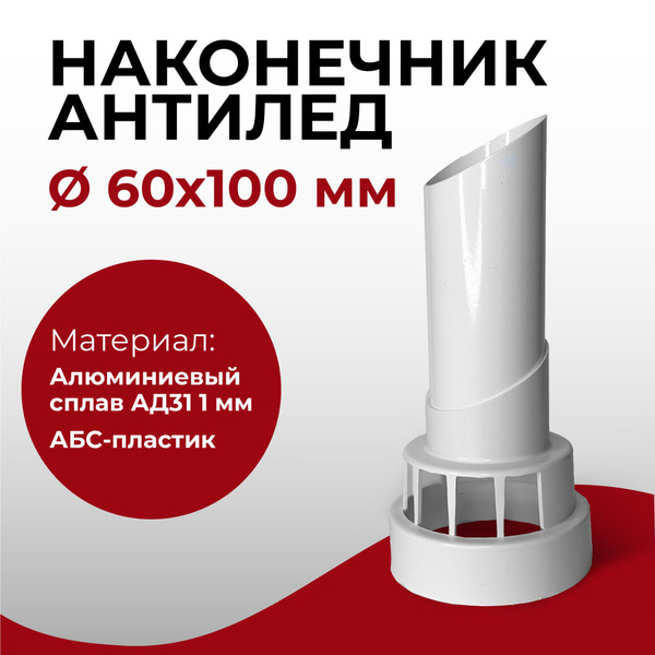 Наконечник, насадка Антилед для коаксиального дымохода 60/100 мм "Прок ...