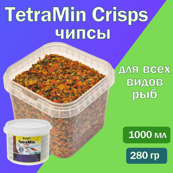 Корм для рыб TetraMin Crisps 1000 мл/ 280гр, чипсы для всех видов ...