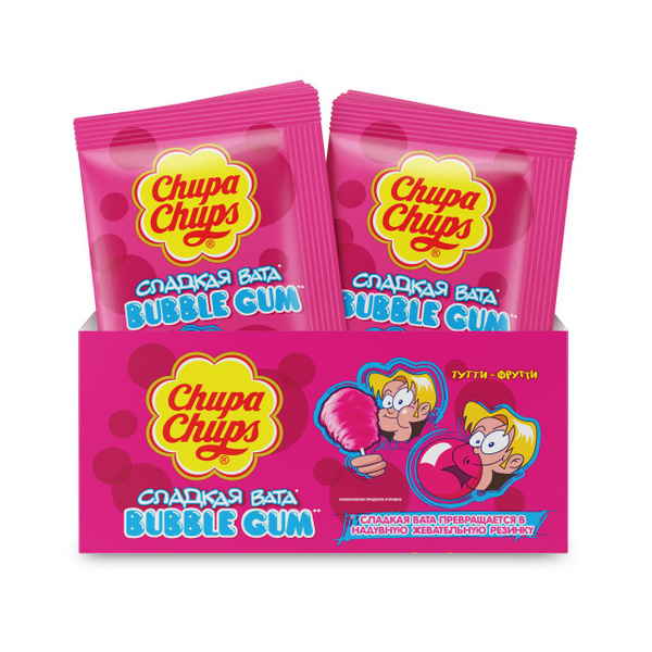 Резинка жевательная Chupa Chups Сладкая вата тутти-фрутти, 11г x 12 шт ...