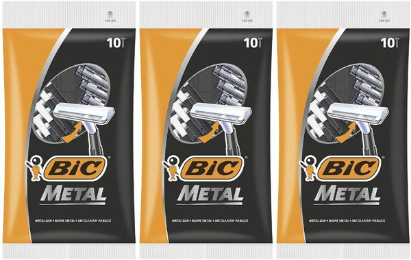 Одноразовые станки Bic Metal 1 лезвие, 10 штук х 3 уп. - купить с ...