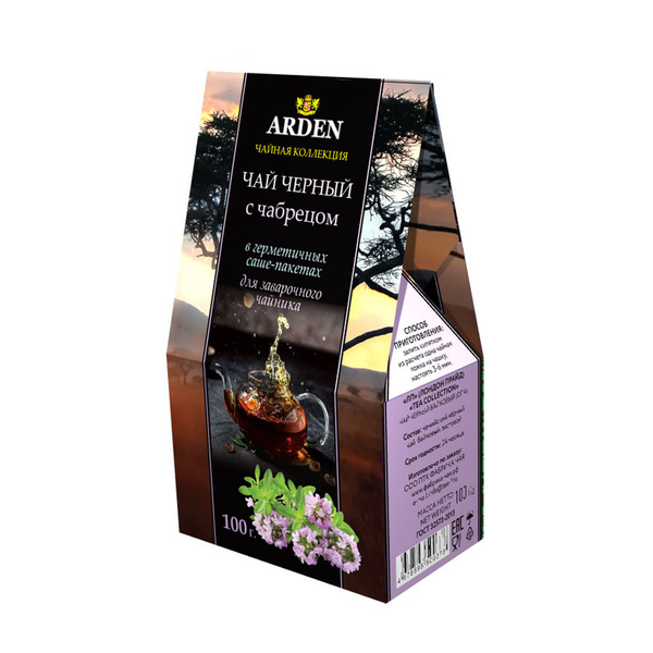 Чай для чайников "ARDEN" с чабрецом, в 1 упаковке 8 саше-пакетов по 12 ...