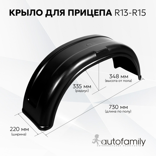 Пластиковое крыло для прицепа с колесами R13 (Крыло прицепа R13) купить ...
