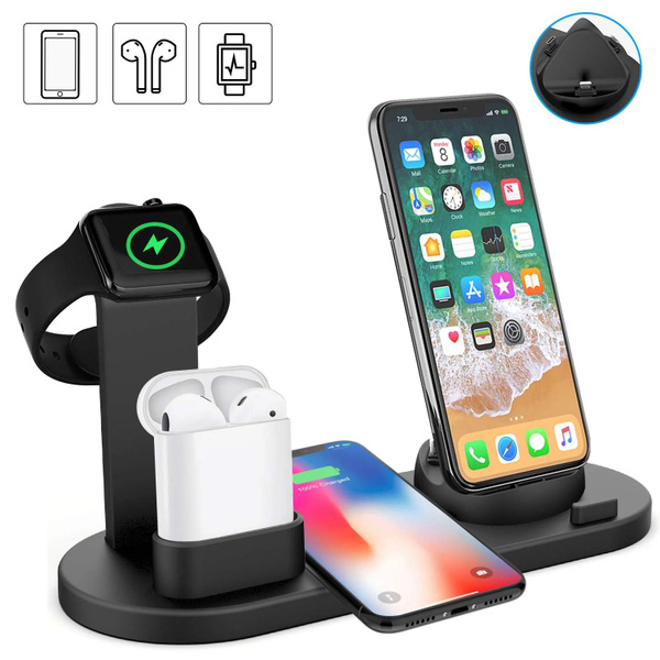 Зарядная станция для мобильных устройств Wireless зарядная станция 6в1 ...