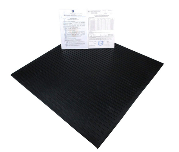 Коврик диэлектрический 750х750х6 мм, с протоколом осмотра - купить с ...