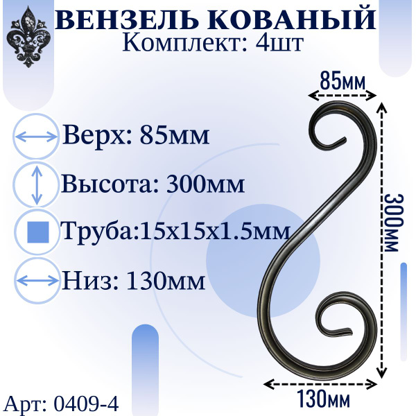 Кованые элементы из металла; Профтруба, вензель(валюта), толщина ...