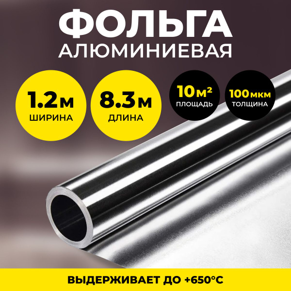 Алюминиевая фольга для бани и сауны 100 мкм., 10 м2 - купить с ...