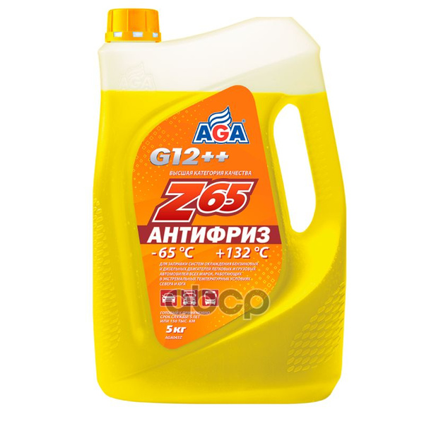 Антифриз AGA Aga Z-65 G12++ Готовый -65C Желтый 5 Кг Aga043z купить по ...