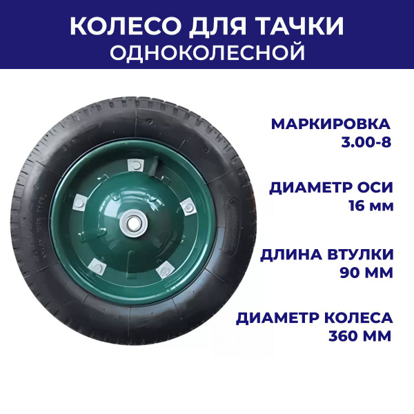 Колесо для садовой тачки MasterAlmaz 10506270_360, 160 кг - купить по ...
