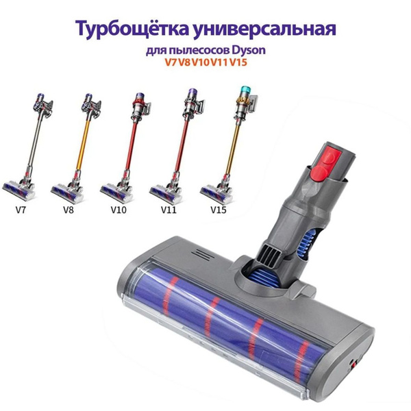 Турбощётка для пылесоса V10 V8 V7 V11 V15. Насадка с LED подсветкой и S ...