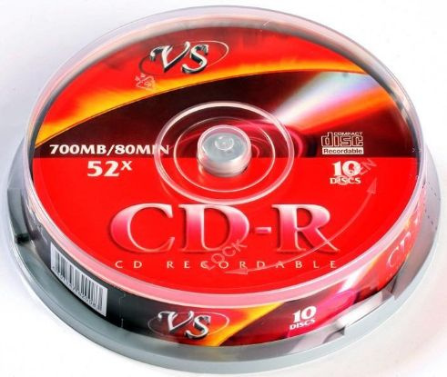 Диск CD-R VS 700 МБ 52x cake box VSCDRCB1001 (10 штук в упаковке ...