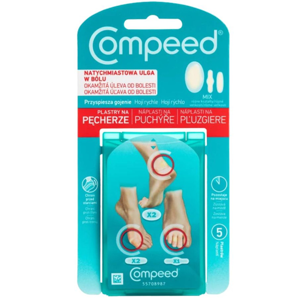 Мозольный пластырь Compeed, набор для разных мозолей на ногах, 5 шт ...