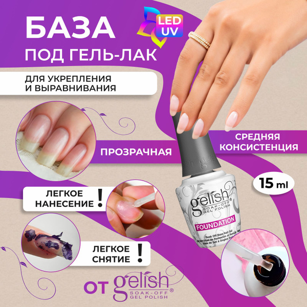 База для гель лака укрепляющая прозрачная GELISH Foundation Base Gel ...
