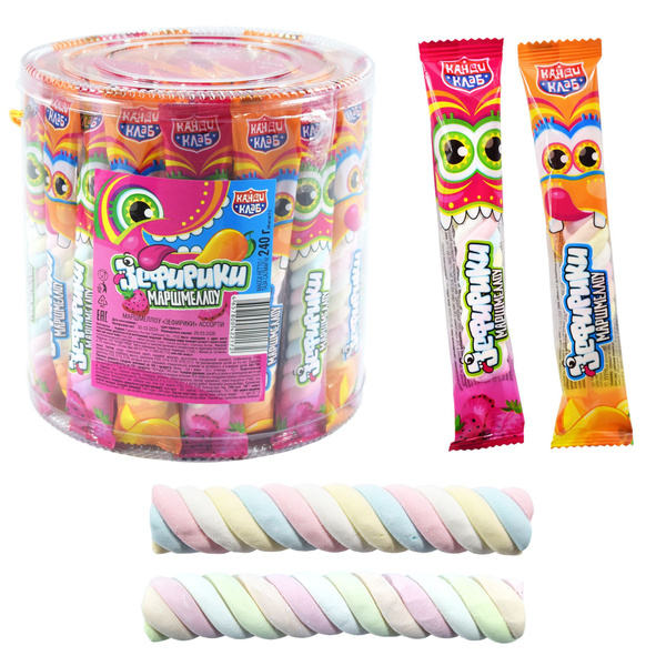 Маршмеллоу ЗЕФИРИКИ зефир в банке (блок 48шт по 5гр) конфеты Канди Клаб ...