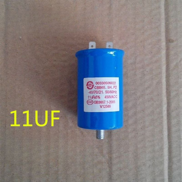 CBB65 стиральная машина алюминиевый корпус 11UF 450V конденсатор синий ...