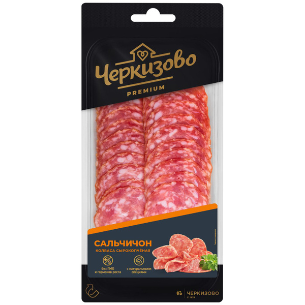 Колбаса ЧЕРКИЗОВО ПРЕМИУМ Сальчичон сырокопченая, нарезная, з/атм, 100г ...