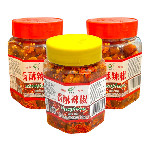 Жареный арахис Xianglasu "Сянласу" с китайским перчиком в масле, 3 шт ...