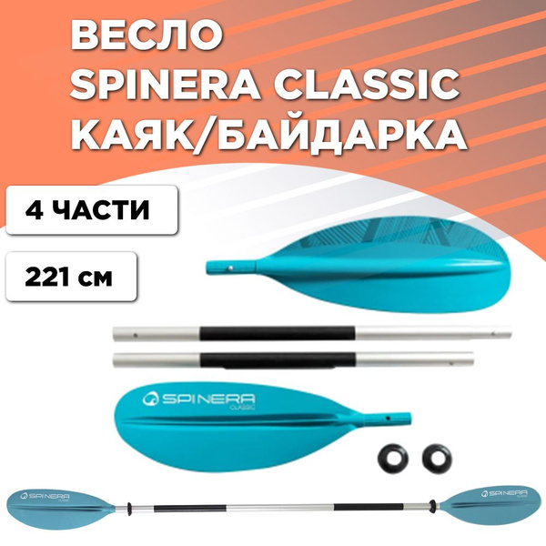 Весло для каяка/байдарки Spinera 221см 4 части бирюзовое - купить с ...