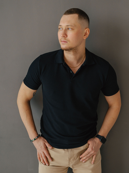 Поло Man freedom, размер 58, цвет черный, 95% хлопок, 5% лайкра ...