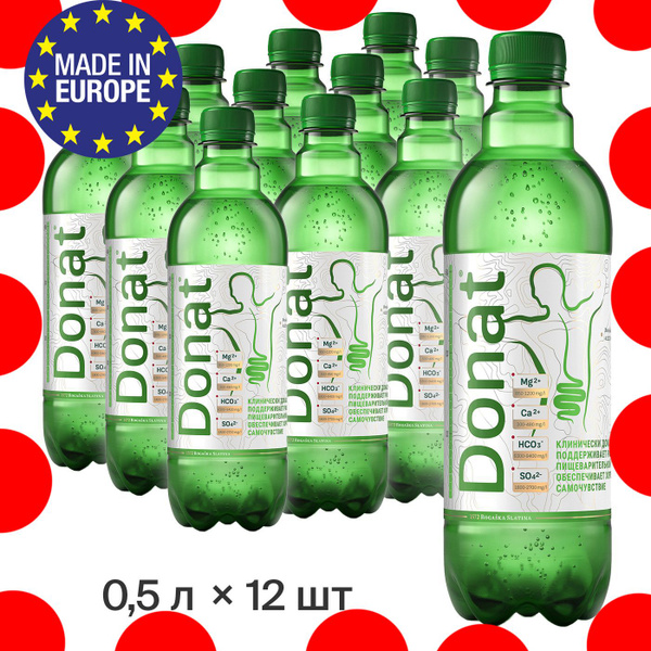Donat Вода Минеральная Газированная 0.5л. 12шт - купить с доставкой по ...