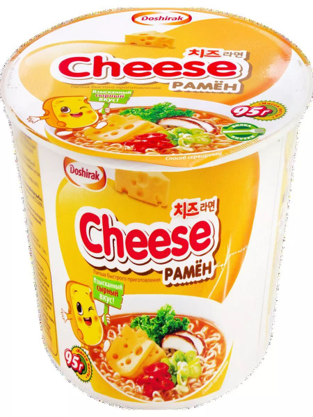 Лапша DOSHIRAK Cheese рамен с сыром, 95г, 5шт - купить с доставкой по ...
