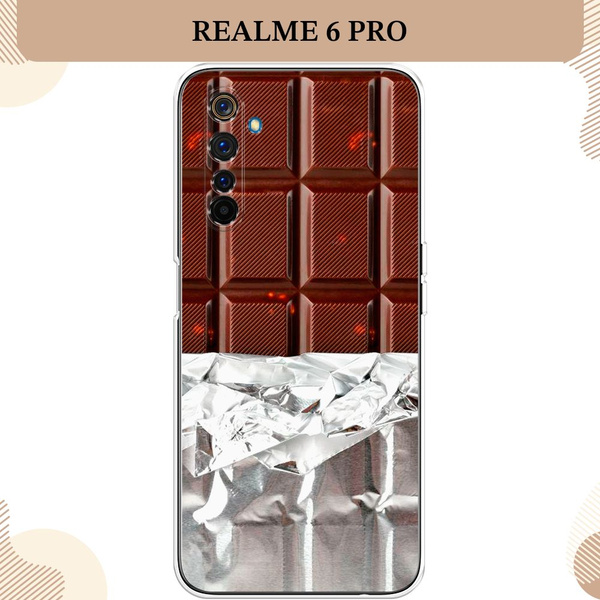 Силиконовый чехол на Realme 6 Pro / Реалми 6 Про, Шоколад в обертке ...
