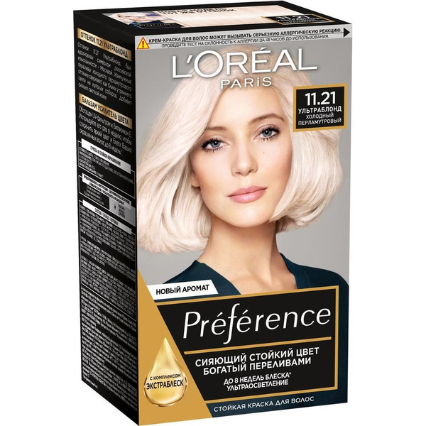 Краска для волос L'Oreal Preference 11.21 Ультраблонд, 243 мл, 2 штуки ...