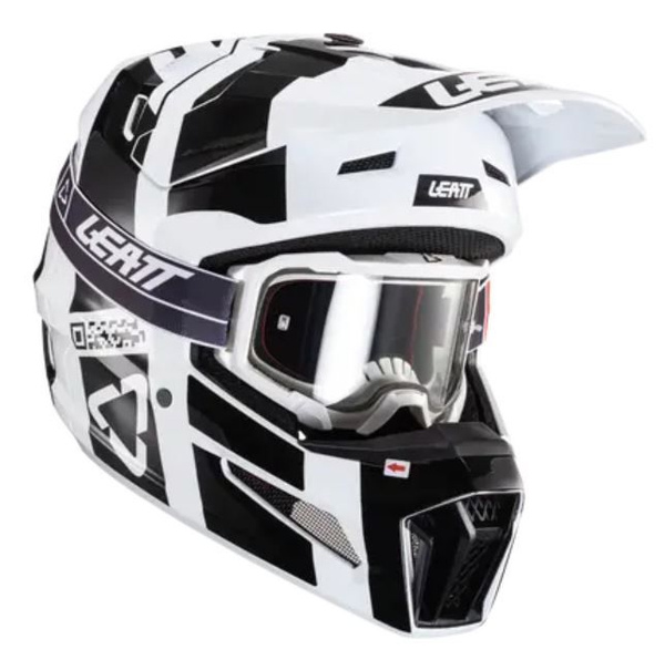 Кроссовый шлем Leatt Moto 3.5 Helmet Kit, Black/White, 2024, размер S ...