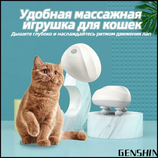 Портативная электрическая игрушка для массажа кошек(Массажер, которым ...