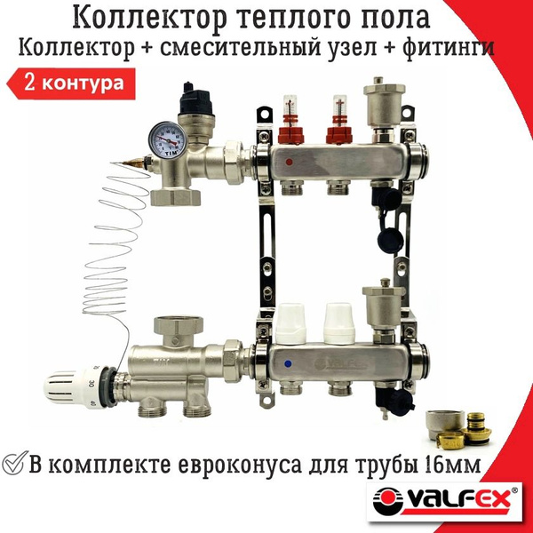 Коллекторная группа для теплого пола VALFEX Коллектор с расходомерами ...