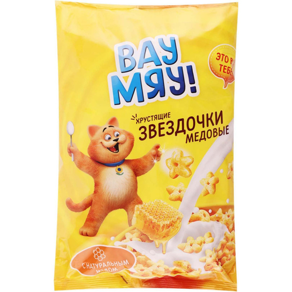 Сухой завтрак звездочки ВауМяу мультизлаковый с медом 300 г купить на ...