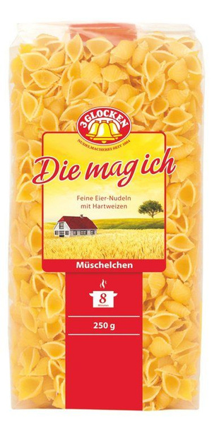 Макароны 3 GLOCKEN Die mag ich Мелкие ракушки Muschelchen 250г - купить ...
